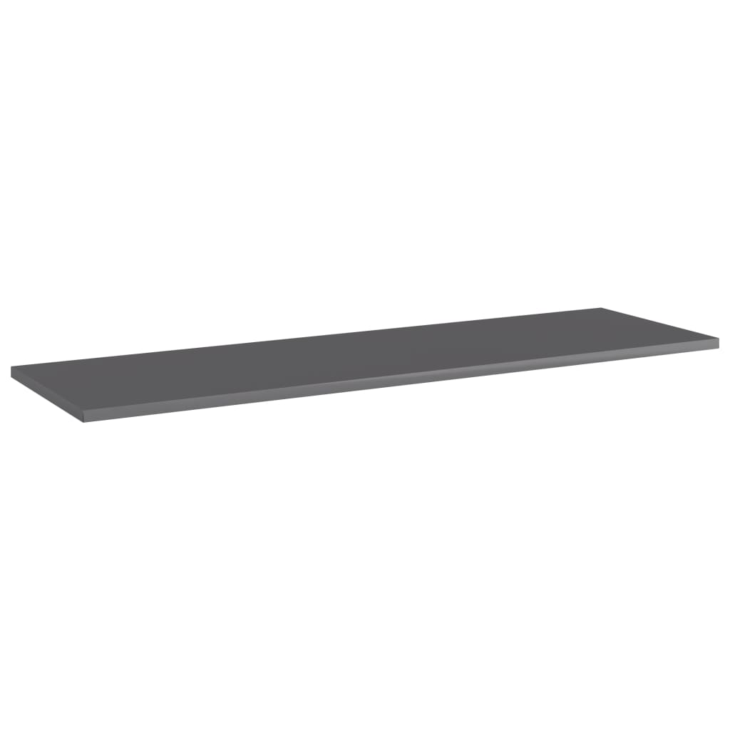 Bookshelf Boards 8 pcs High Gloss Grey 100x30x1.5 cm Engineered Wood
