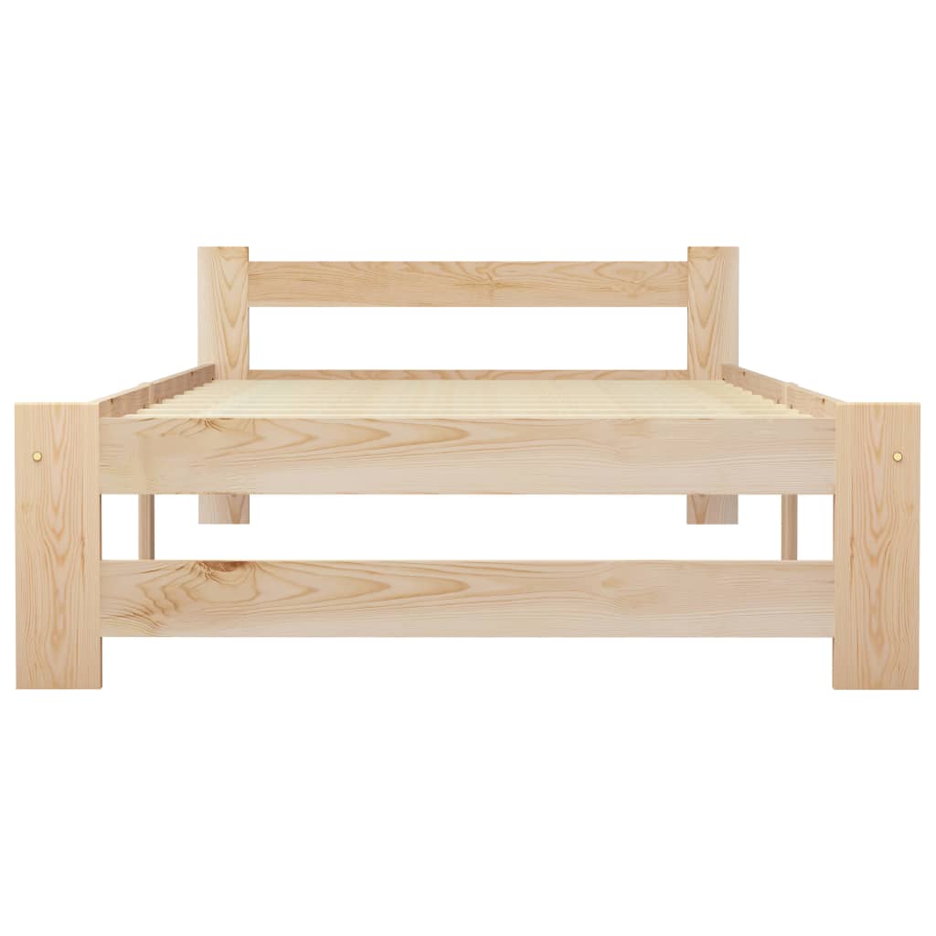 Bed Frame without Mattress Solid Pine Wood 90x200 cm