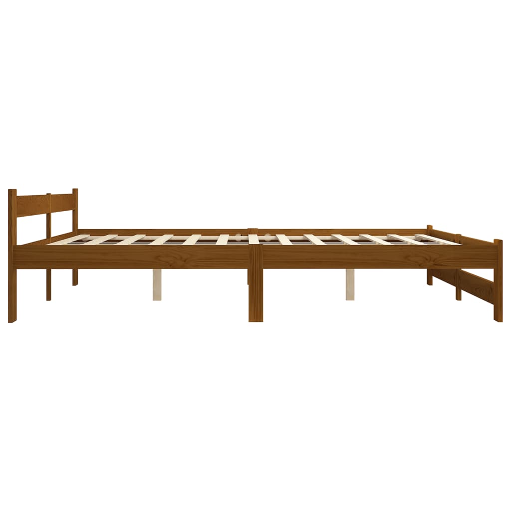 Bed Frame without Mattress Honey Brown Solid Pine Wood 160x200cm
