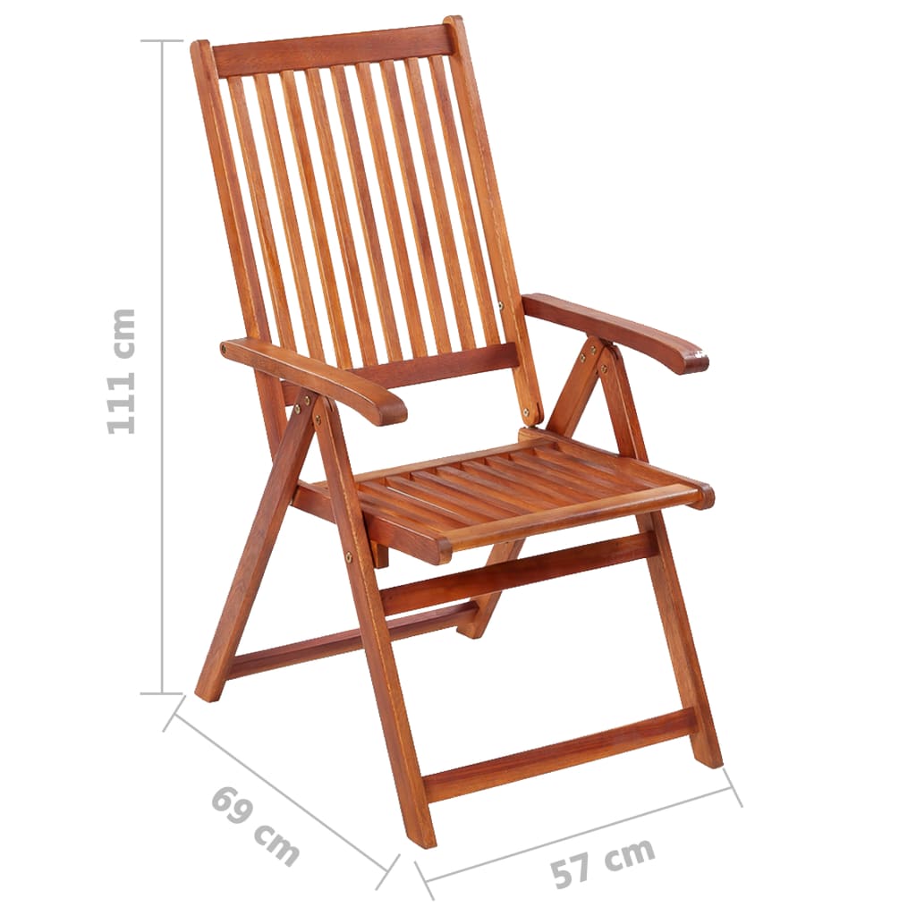 Outdoor Patio Wooden Foldable Garden Chairs Acacia Wood Seats 2 3 4 6 8 pcs