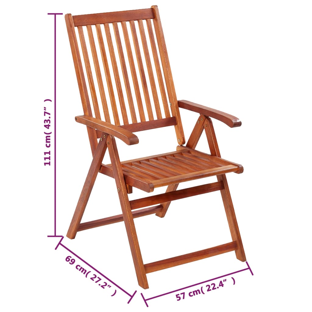 Outdoor Patio Wooden Foldable Garden Chairs Acacia Wood Seats 2 3 4 6 8 pcs