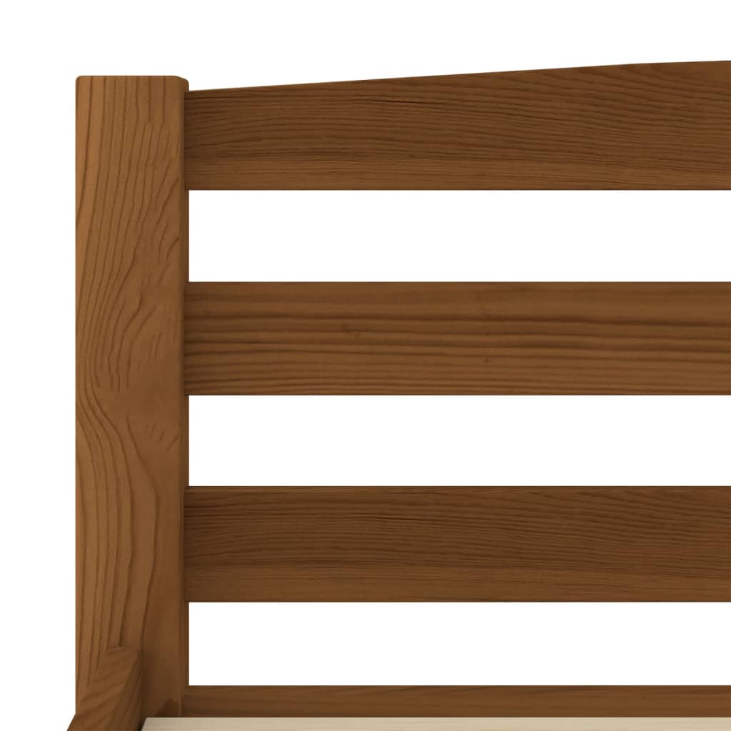 Bed Frame without Mattress Honey Brown Solid Pinewood 180x200 cm Super King