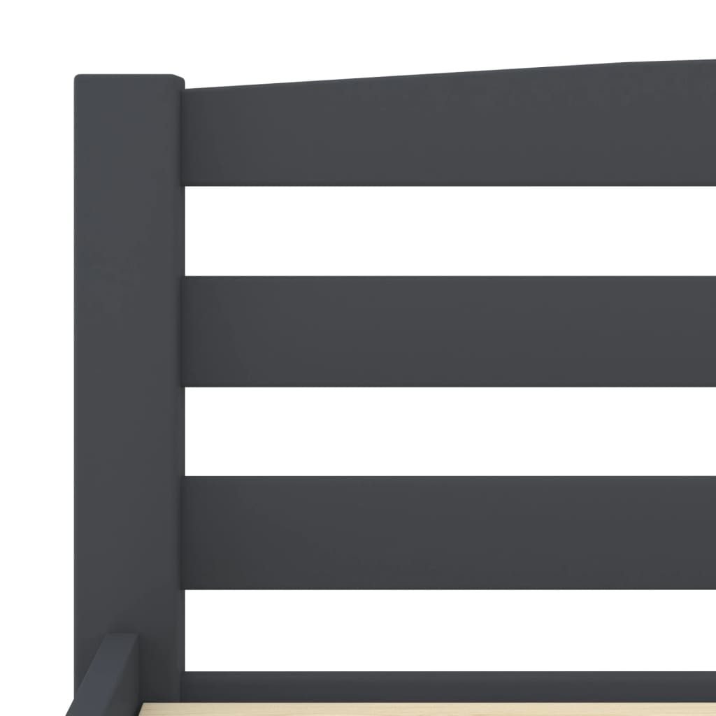 Bed Frame without Mattress Dark Grey Solid Pinewood 140x200 cm