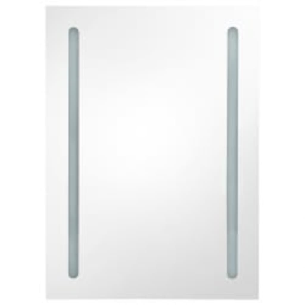 LED Bathroom Mirror Cabinet Shining Black 50x13x70 cm