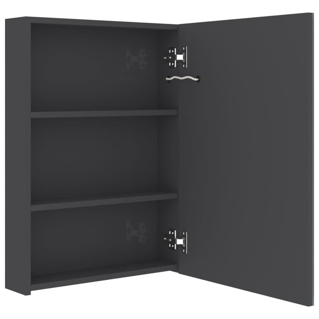 LED Bathroom Mirror Cabinet Shining Grey 50x13x70 cm