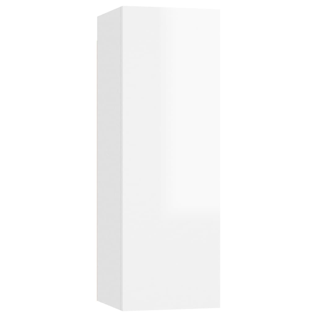 TV Cabinet High Gloss White 30.5x30x90 cm Engineered Wood