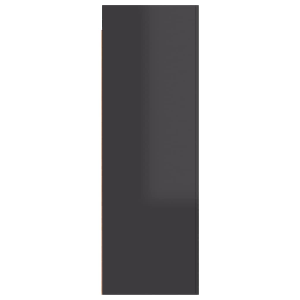 TV Cabinet High Gloss Grey 30.5x30x90 cm Engineered Wood