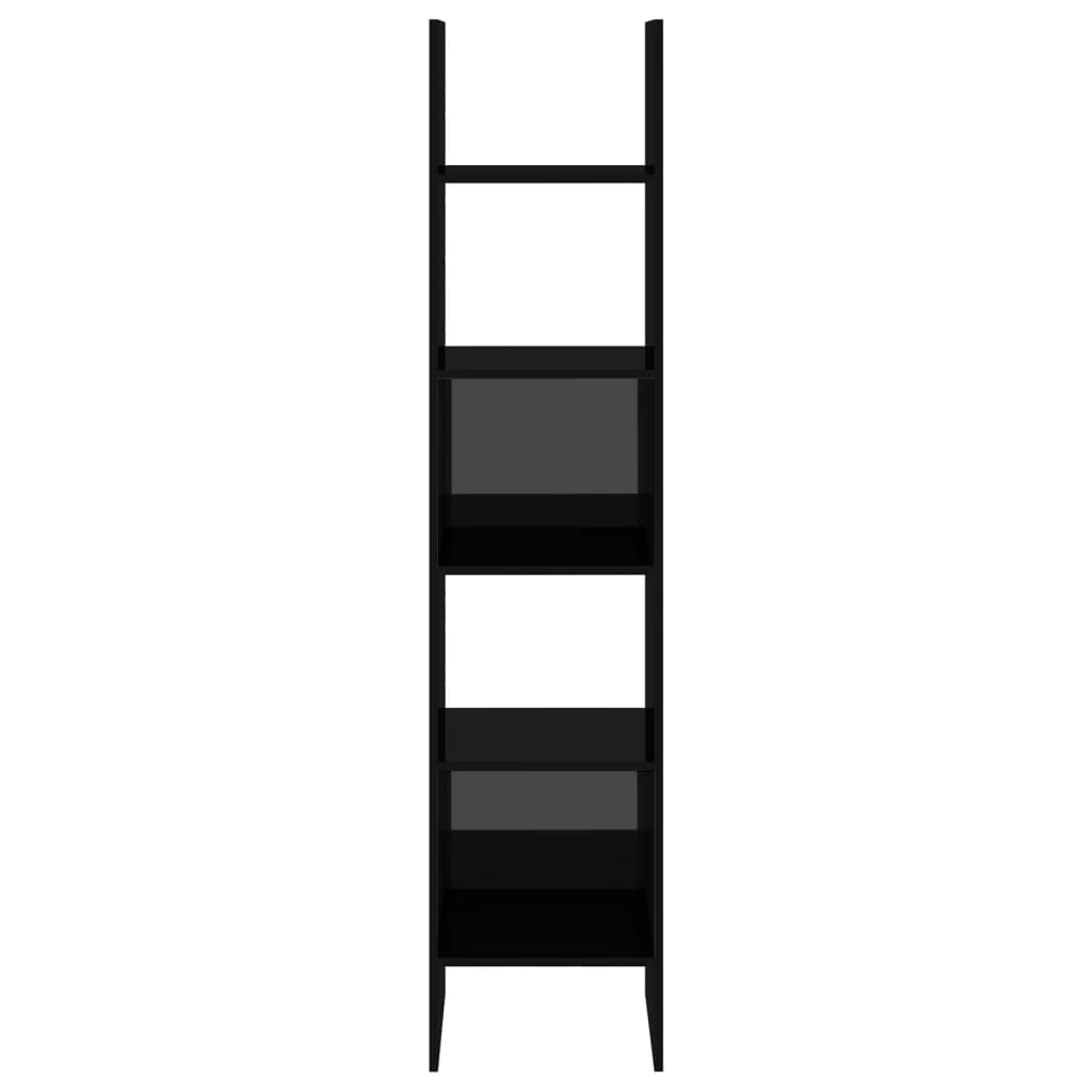 Book Cabinet High Gloss Black 40x35x180 cm Engineered Wood