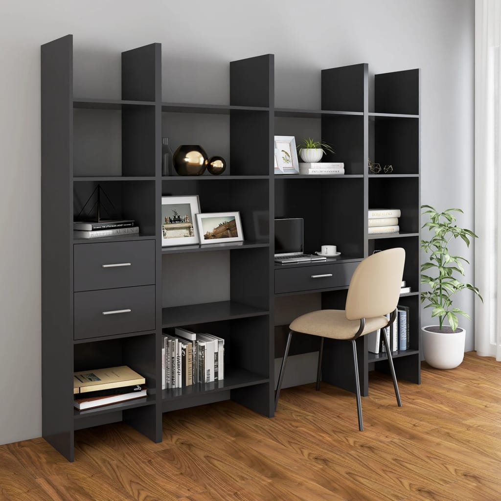 Book Cabinet Grey 40x35x180 cm Engineered Wood