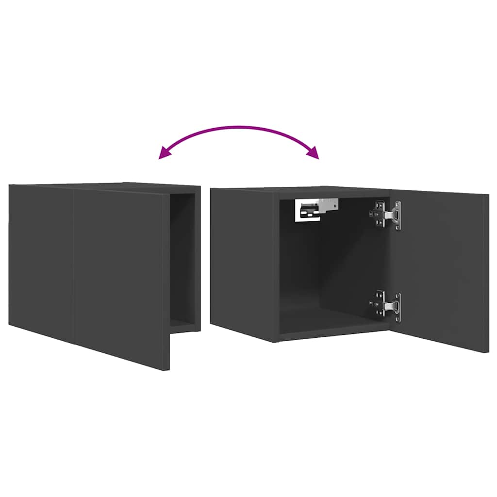 Wall Mounted TV Cabinets 2 pcs Grey 30.5x30x30 cm