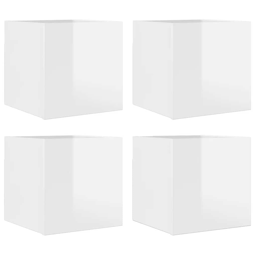 Wall Mounted TV Cabinets 4 pcs High Gloss White 30.5x30x30 cm