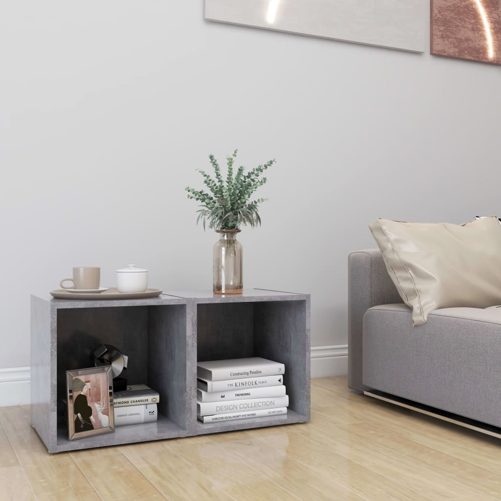 TV Cabinets 2 pcs Concrete Grey 37x35x37 cm Engineered Wood