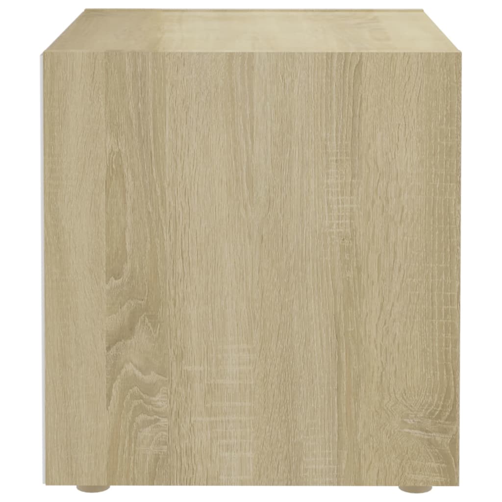 TV Cabinet White and Sonoma Oak 37x35x37 cm Engineered Wood