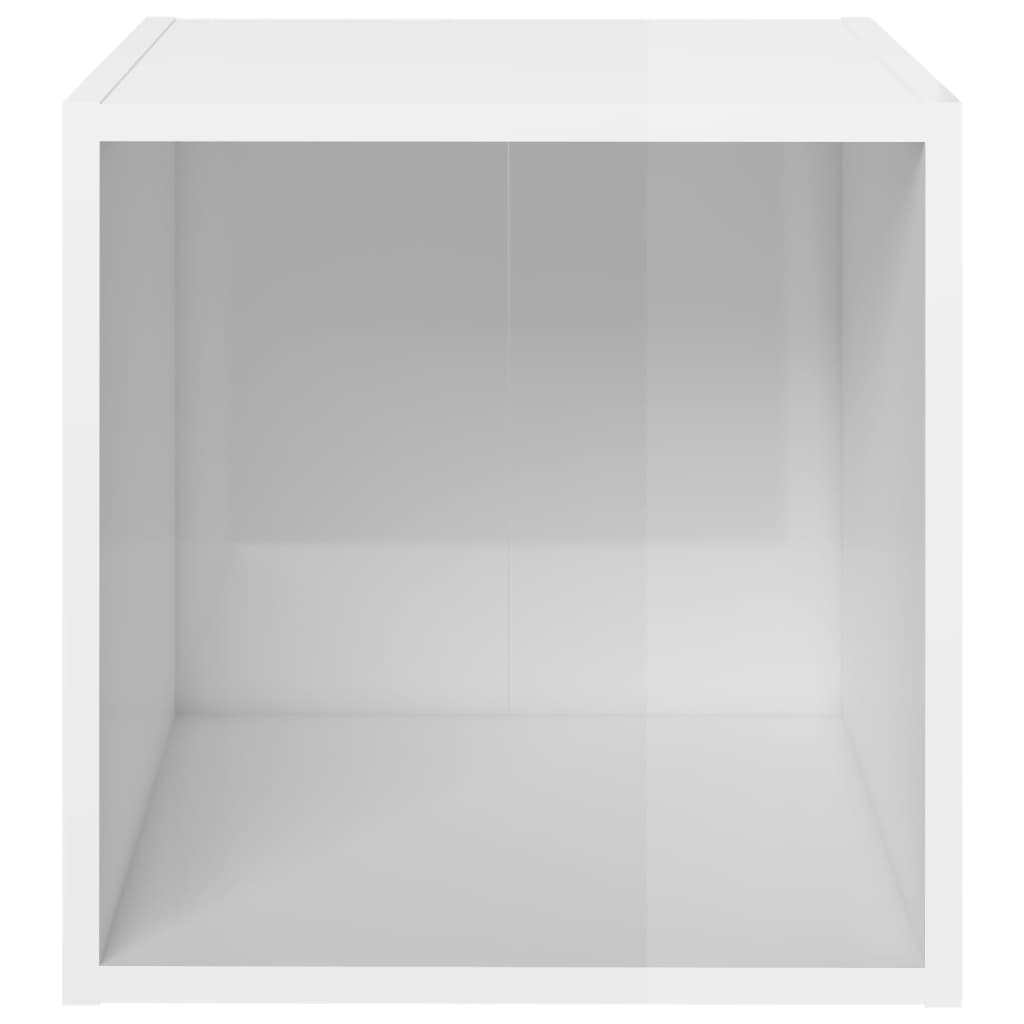 TV Cabinets 2 pcs High Gloss White 37x35x37 cm Engineered Wood