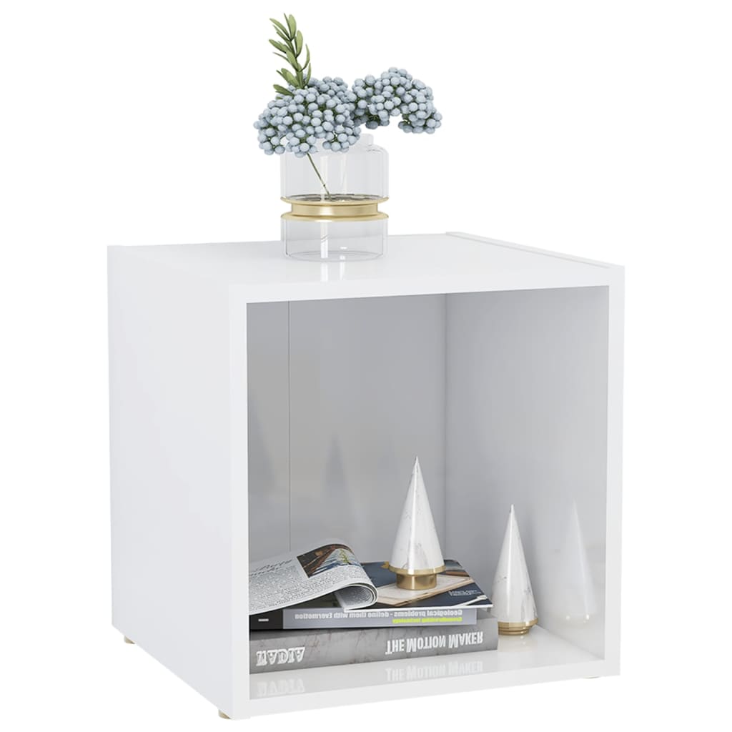 TV Cabinets 2 pcs High Gloss White 37x35x37 cm Engineered Wood