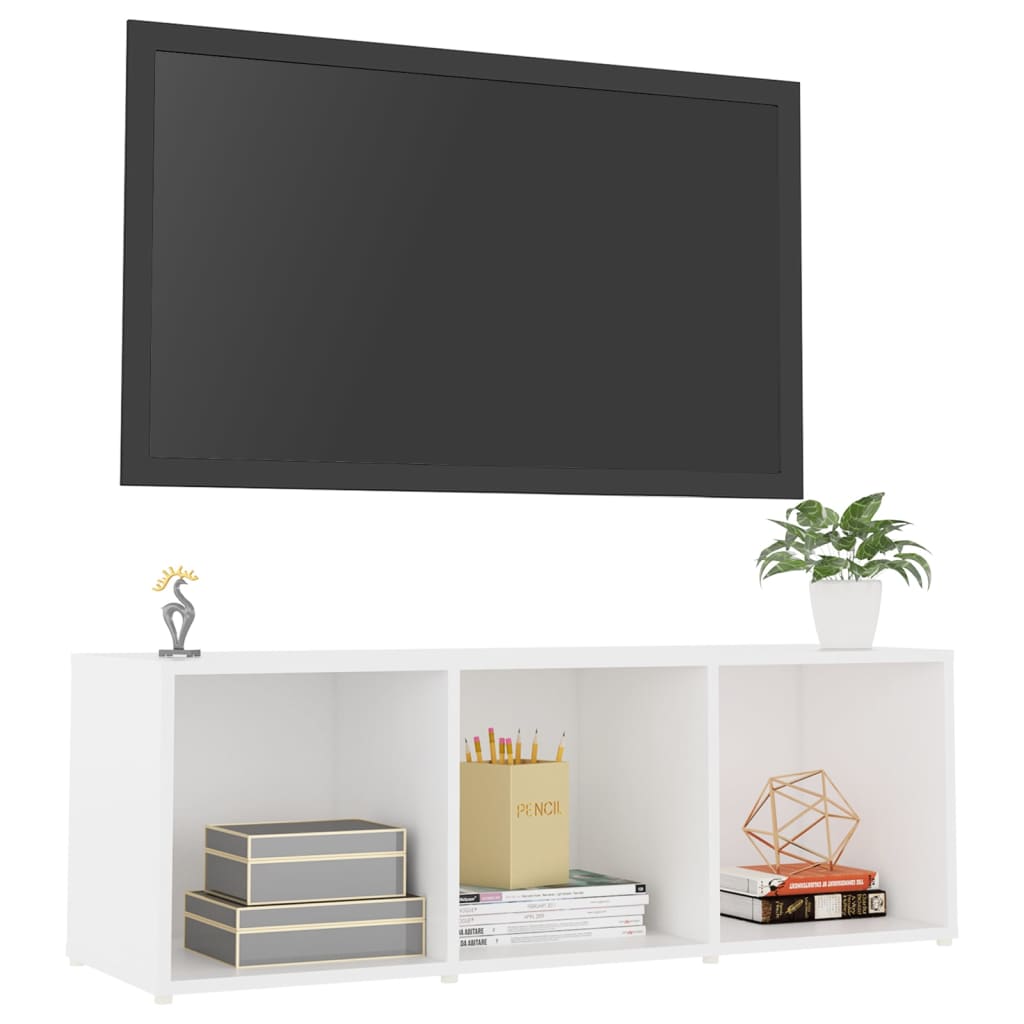 TV Cabinet White 107x35x37 cm Engineered Wood