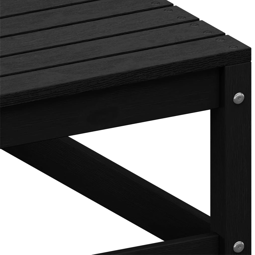 Garden Corner Sofas 2 pcs Black Solid Wood Pine