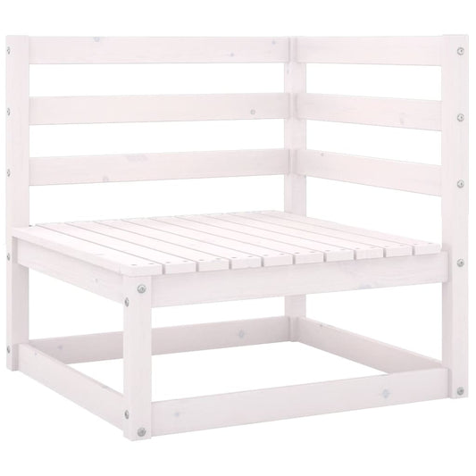 2 Piece Garden Lounge Set White Solid Pinewood