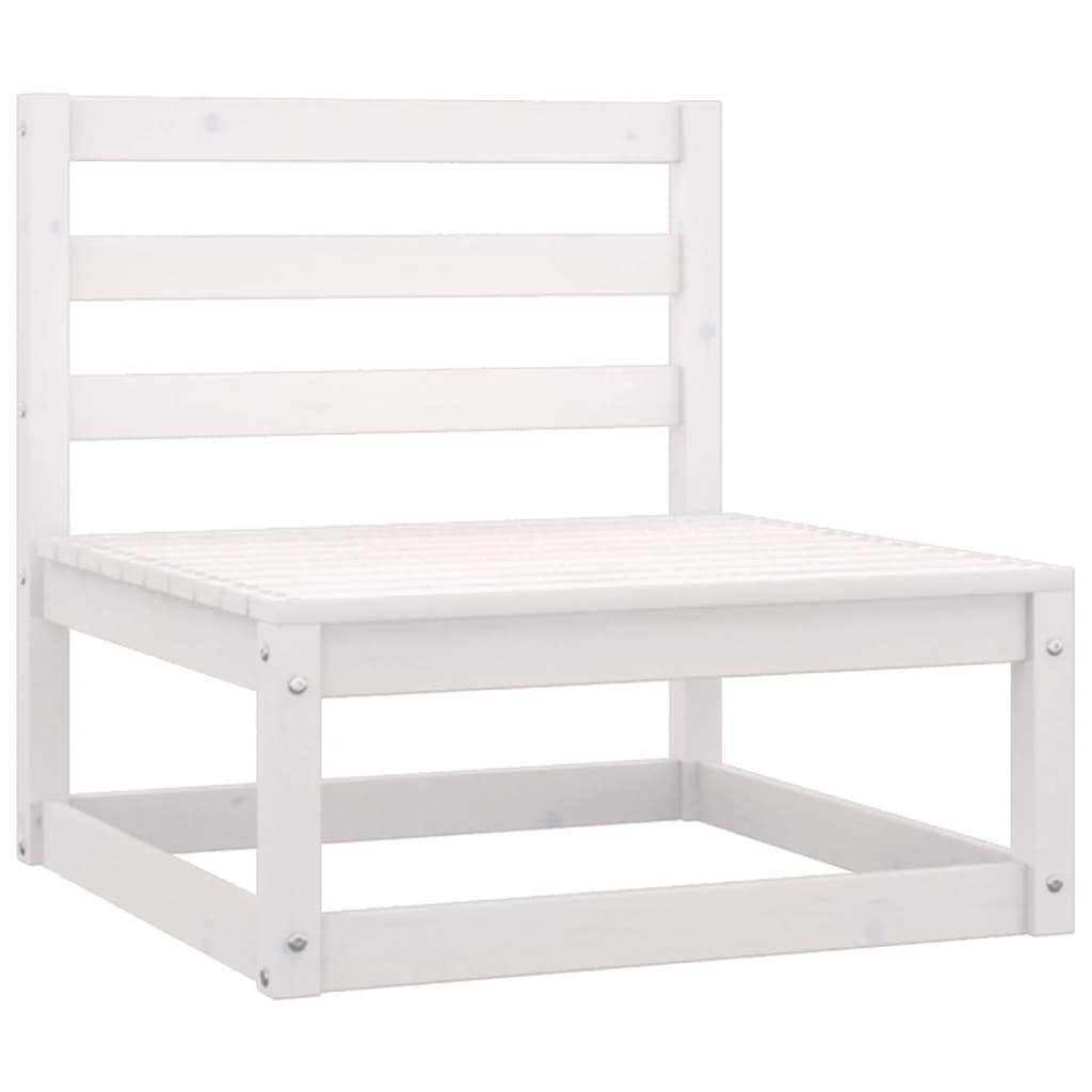 2 Piece Garden Lounge Set White Solid Pinewood