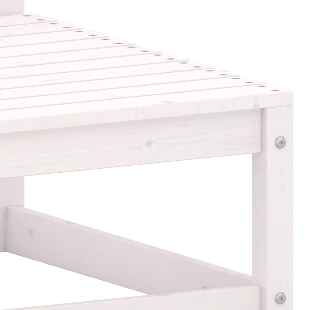 2 Piece Garden Lounge Set White Solid Pinewood
