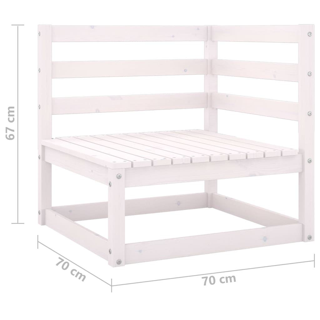2 Piece Garden Lounge Set White Solid Pinewood