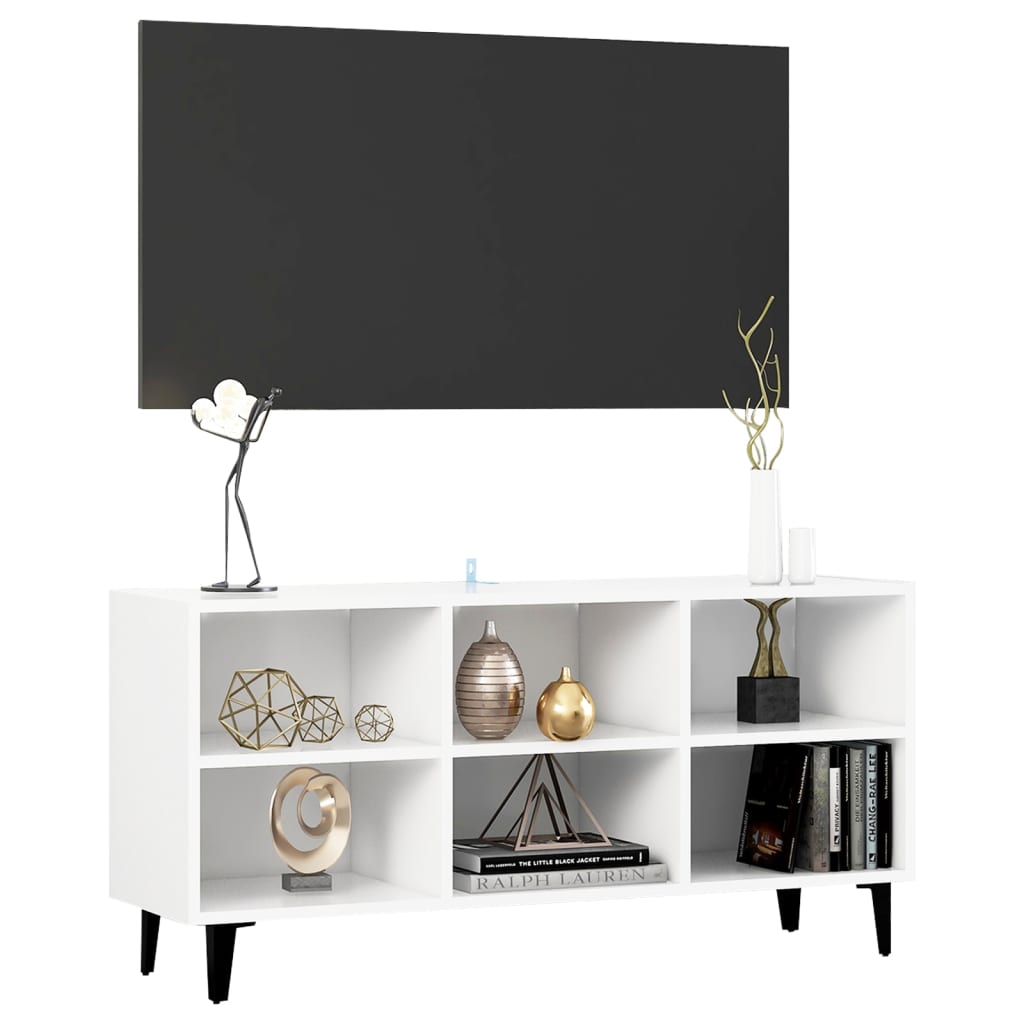 Modern Wooden TV Tele Stand Media Unit Cabinet With 6 Storage Compartments Wood
