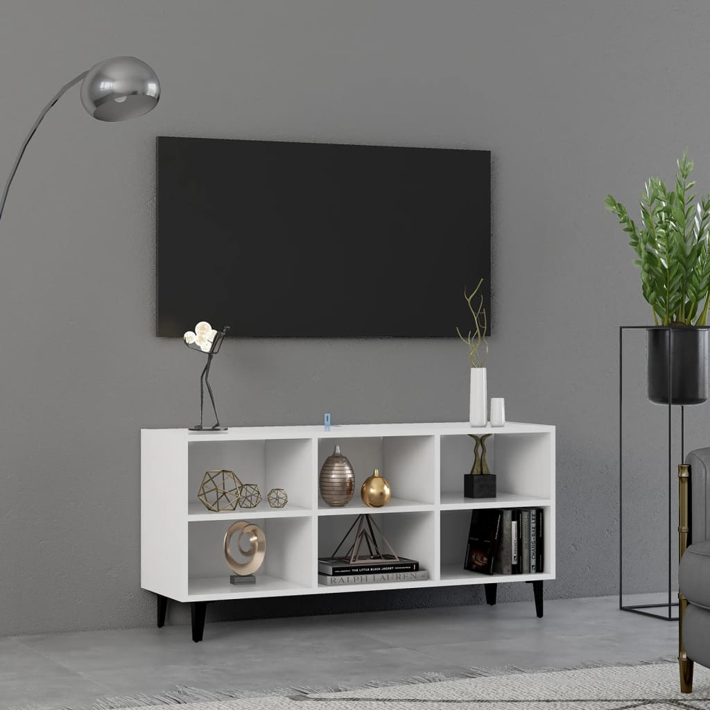 Modern Wooden TV Tele Stand Media Unit Cabinet With 6 Storage Compartments Wood