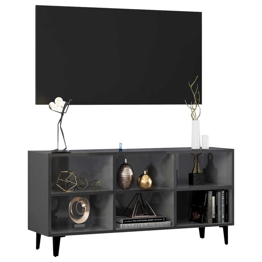 Modern Wooden TV Tele Stand Media Unit Cabinet With 6 Storage Compartments Wood