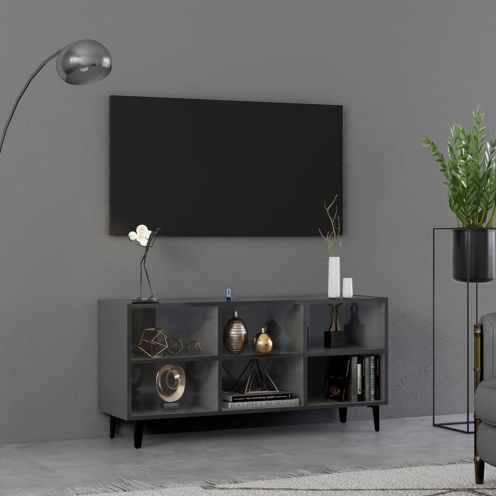 Modern Wooden TV Tele Stand Media Unit Cabinet With 6 Storage Compartments Wood
