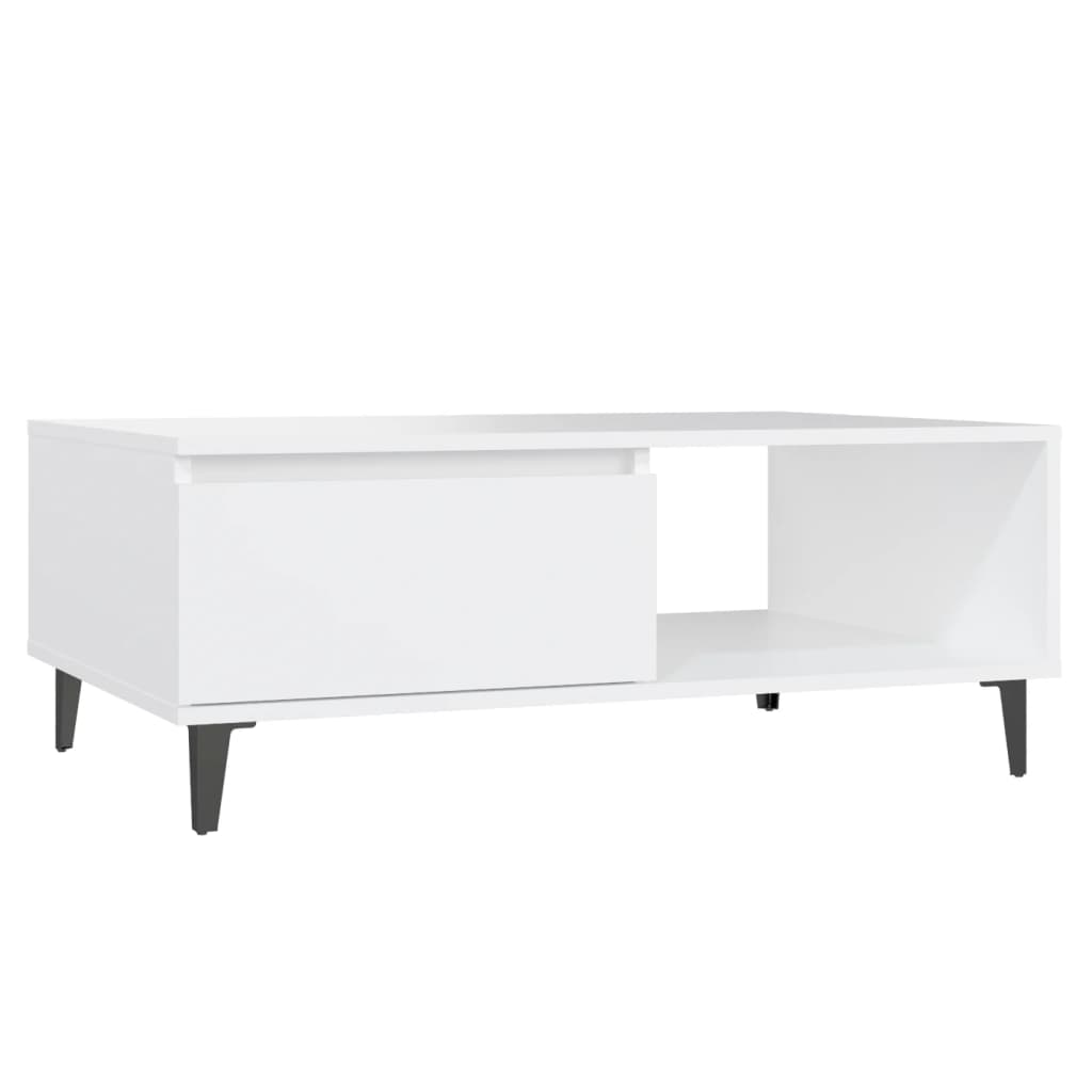 Modern Wooden Living Room Coffee Table With Closed & Open Storage Compartments
