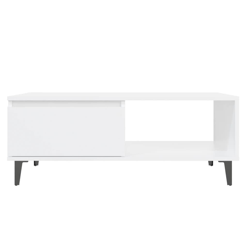 Modern Wooden Living Room Coffee Table With Closed & Open Storage Compartments