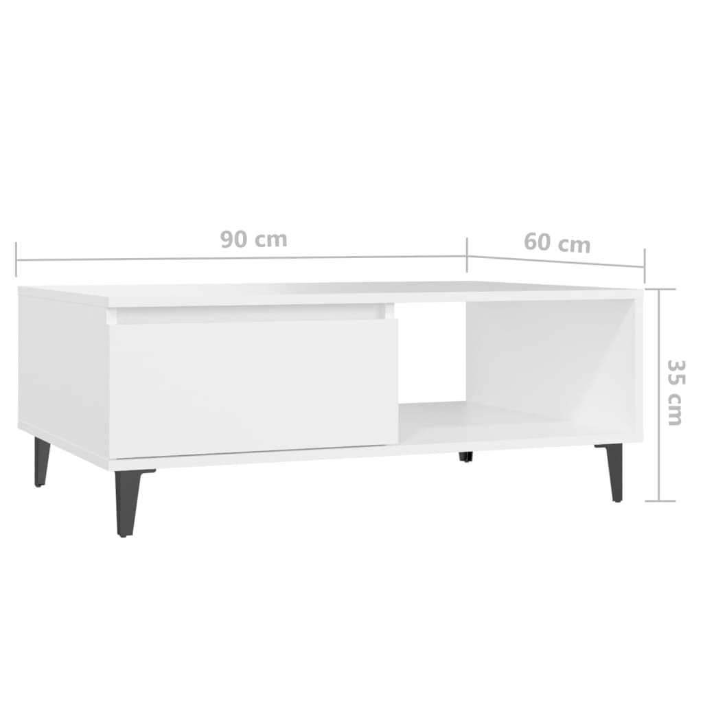 Modern Wooden Living Room Coffee Table With Closed & Open Storage Compartments