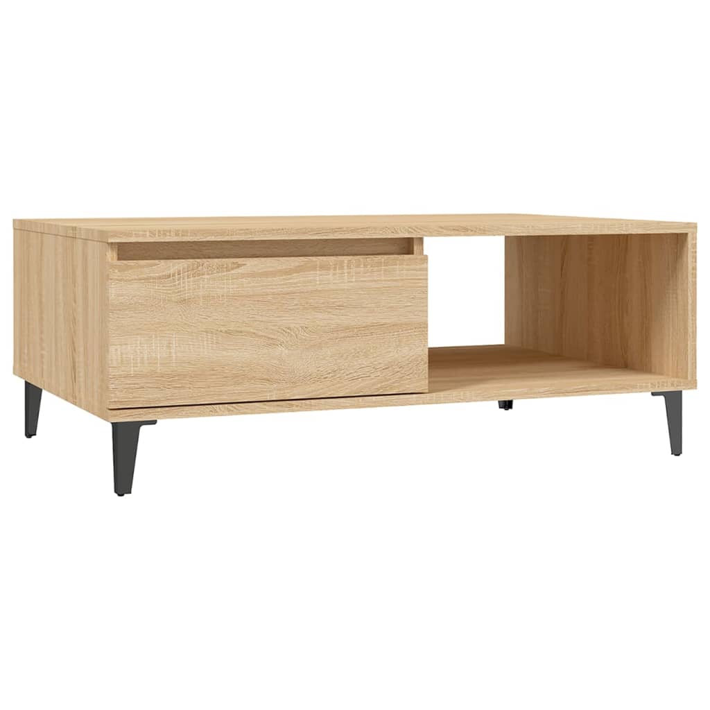 Modern Wooden Living Room Coffee Table With Closed & Open Storage Compartments