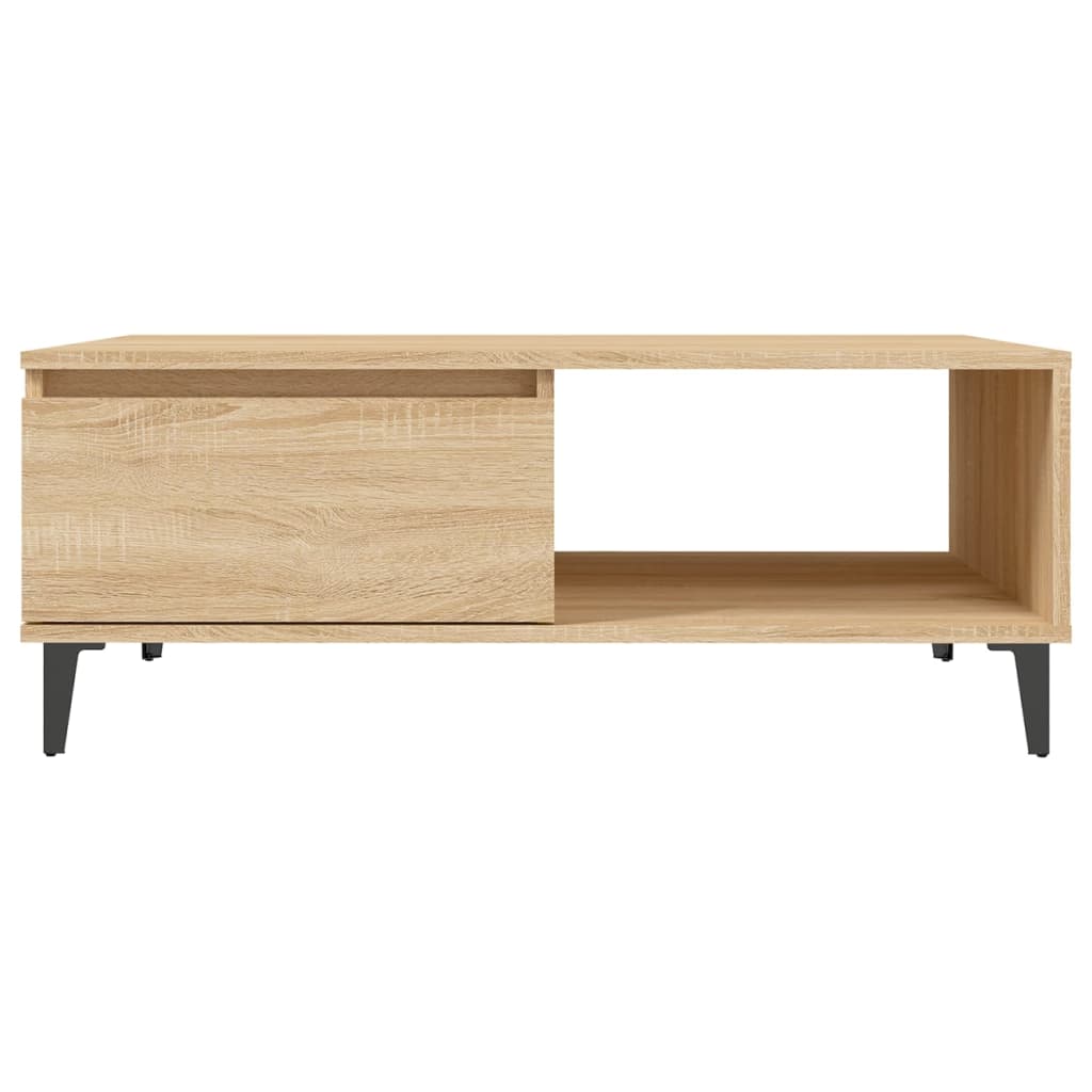 Modern Wooden Living Room Coffee Table With Closed & Open Storage Compartments