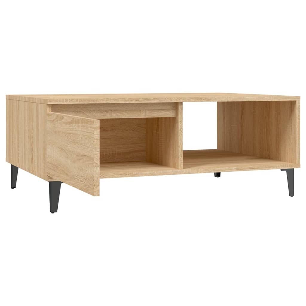 Modern Wooden Living Room Coffee Table With Closed & Open Storage Compartments