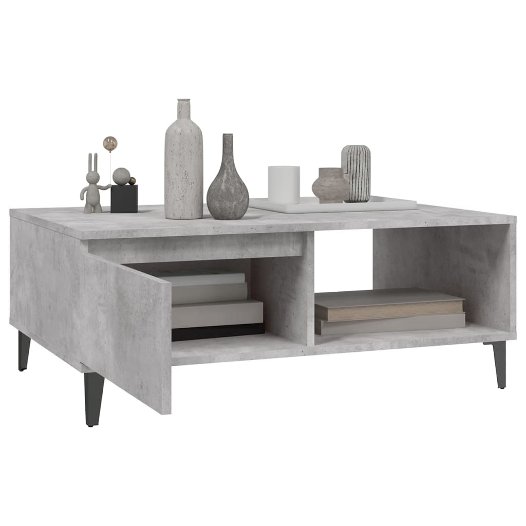 Modern Wooden Living Room Coffee Table With Closed & Open Storage Compartments