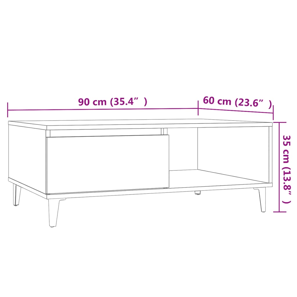 Modern Wooden Living Room Coffee Table With Closed & Open Storage Compartments