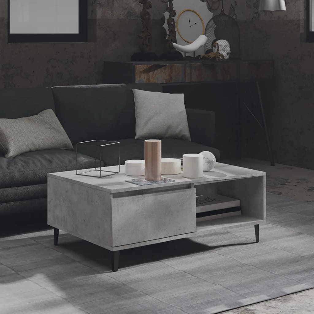 Modern Wooden Living Room Coffee Table With Closed & Open Storage Compartments