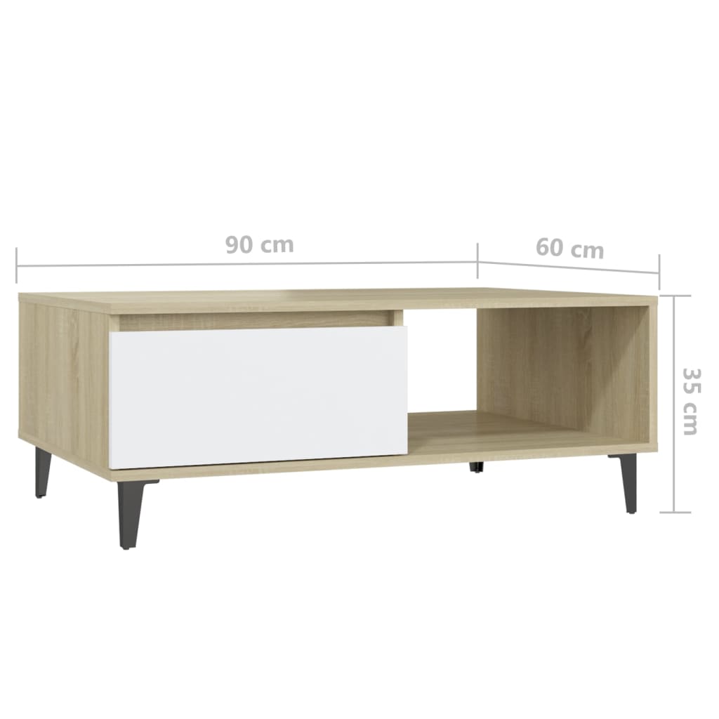 Modern Wooden Living Room Coffee Table With Closed & Open Storage Compartments