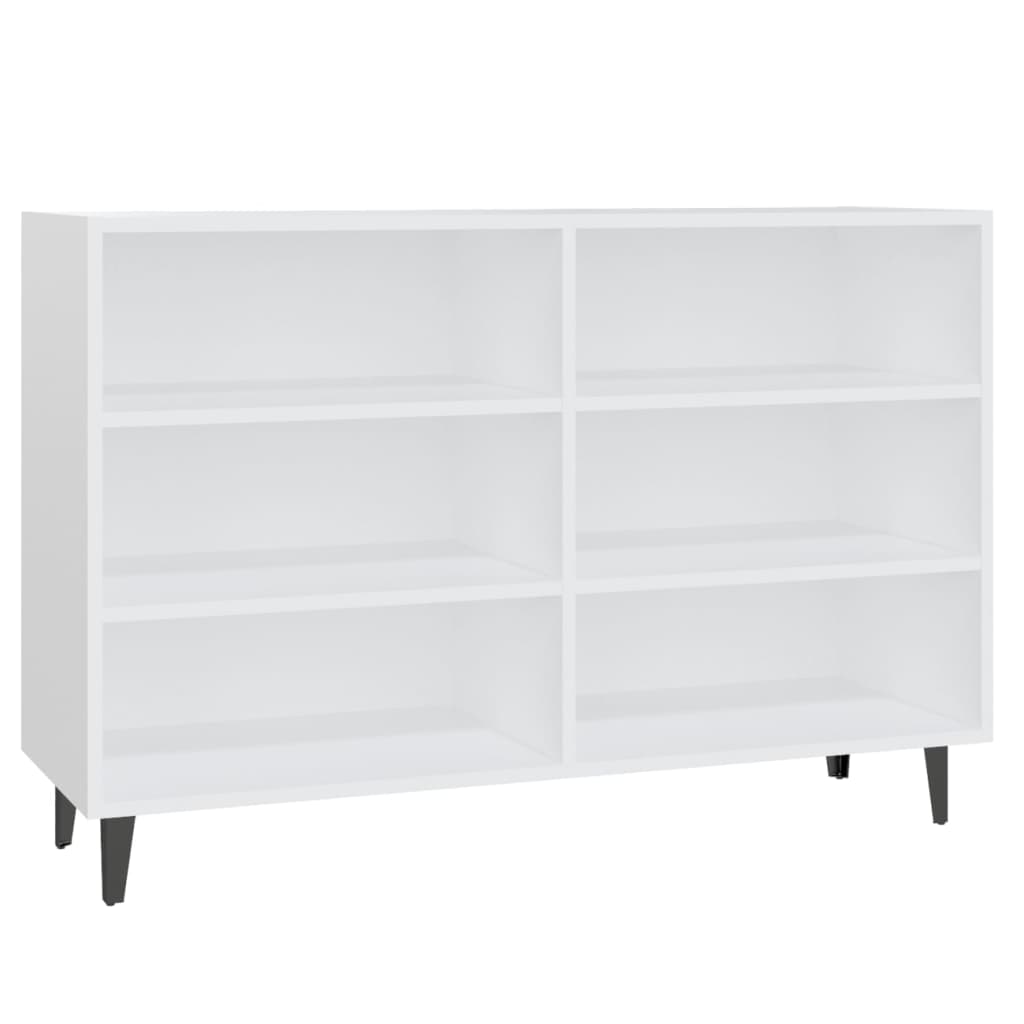 Modern Wooden Open Sideboard Storage Cabinet Unit With 6 Compartments