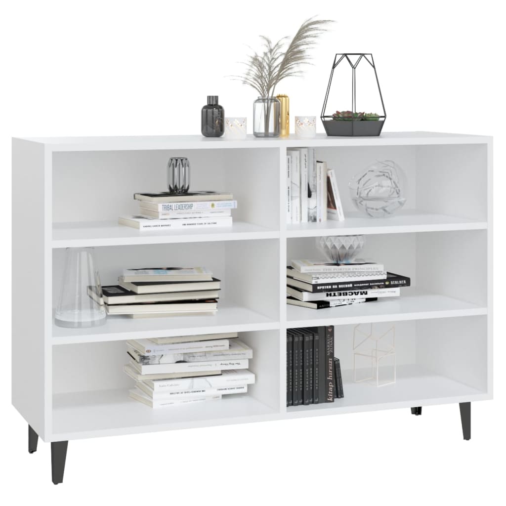 Modern Wooden Open Sideboard Storage Cabinet Unit With 6 Compartments