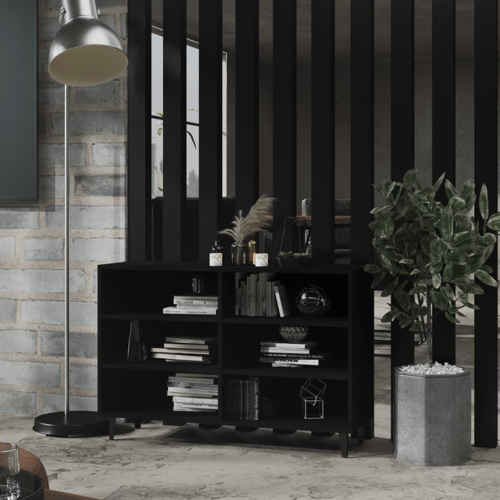 Modern Wooden Open Sideboard Storage Cabinet Unit With 6 Compartments