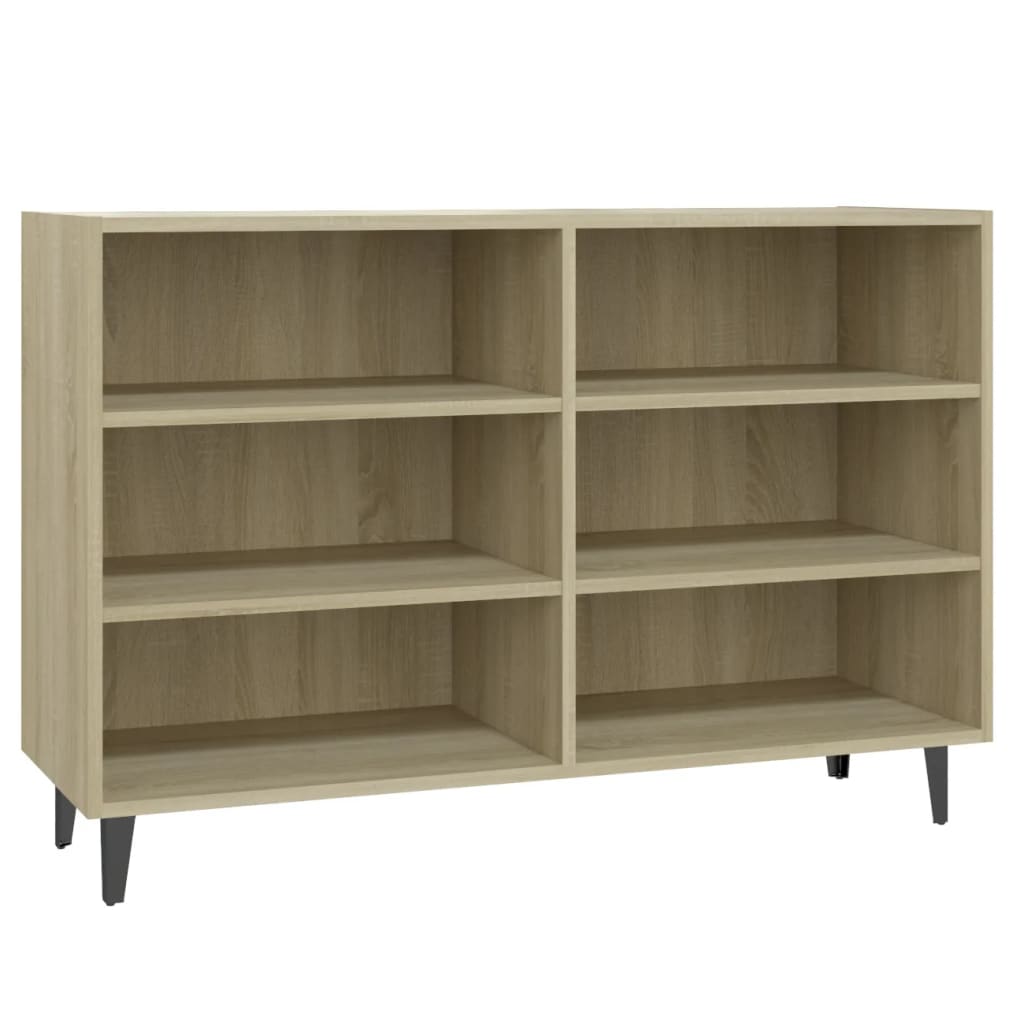 Modern Wooden Open Sideboard Storage Cabinet Unit With 6 Compartments