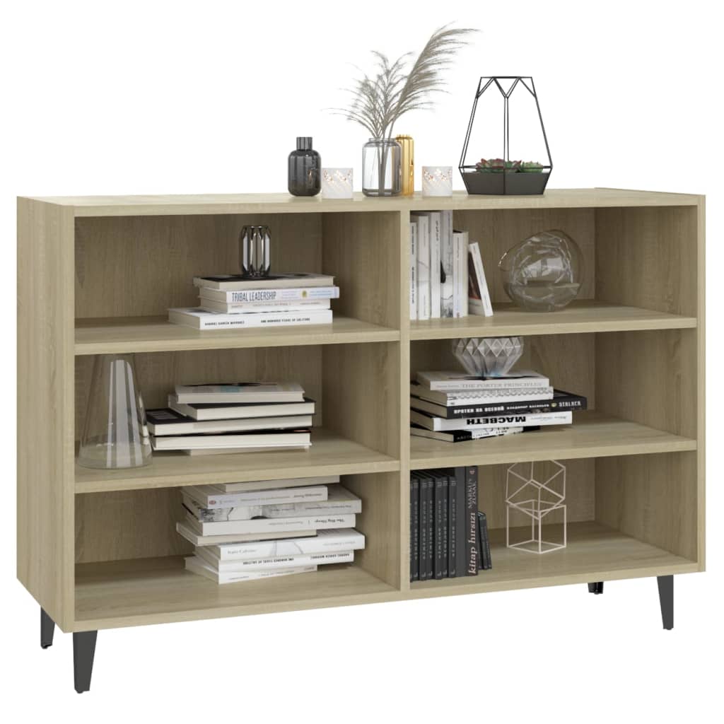 Modern Wooden Open Sideboard Storage Cabinet Unit With 6 Compartments
