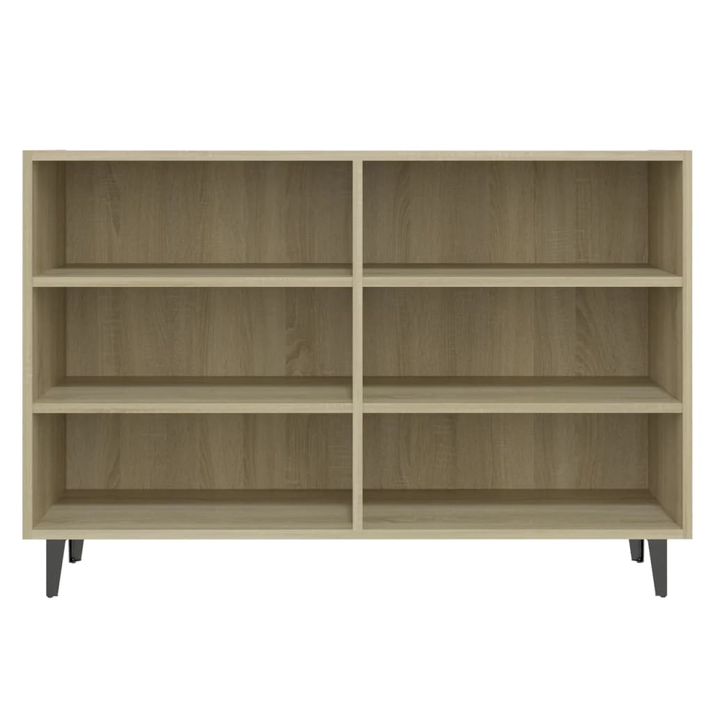 Modern Wooden Open Sideboard Storage Cabinet Unit With 6 Compartments
