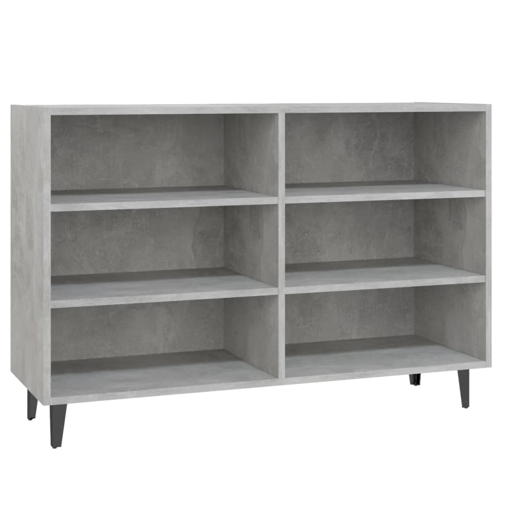 Modern Wooden Open Sideboard Storage Cabinet Unit With 6 Compartments