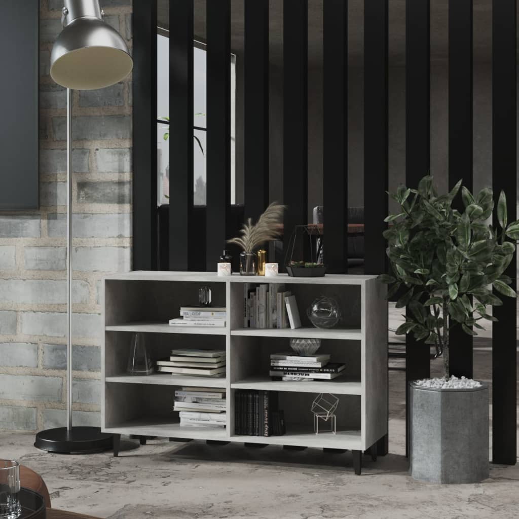 Modern Wooden Open Sideboard Storage Cabinet Unit With 6 Compartments