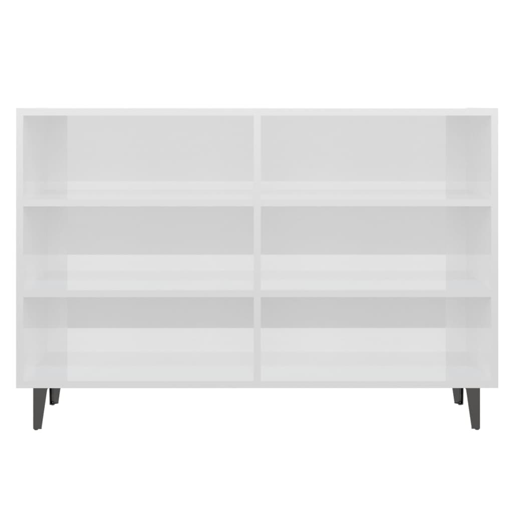Modern Wooden Open Sideboard Storage Cabinet Unit With 6 Compartments