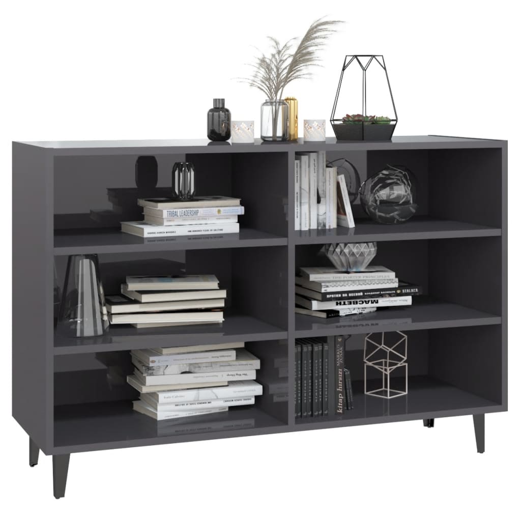 Modern Wooden Open Sideboard Storage Cabinet Unit With 6 Compartments