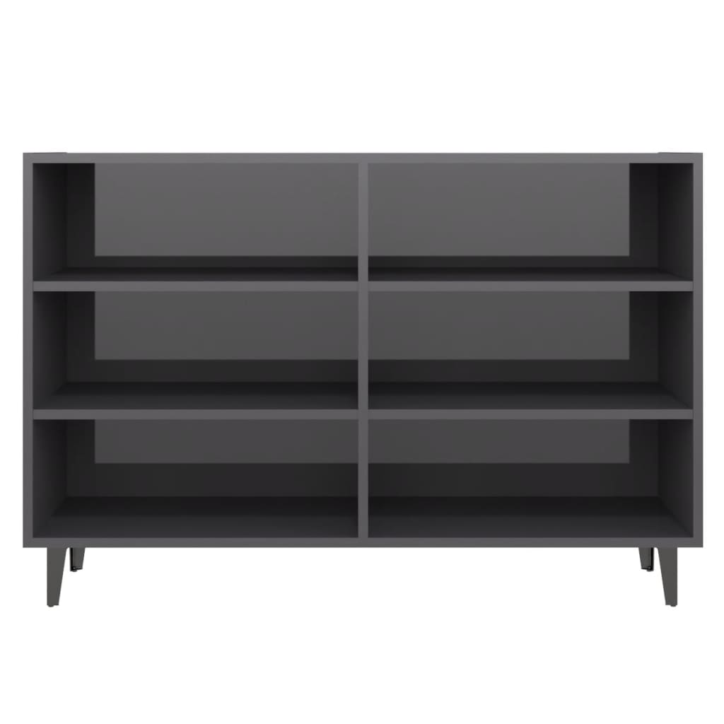 Modern Wooden Open Sideboard Storage Cabinet Unit With 6 Compartments
